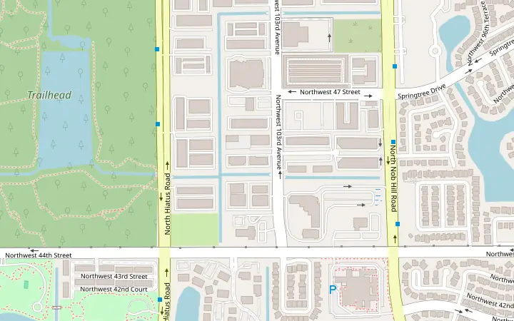 Street map of Sunrise, Florida, with a pin on the RestoPro770 office on NW 103rd Avenue